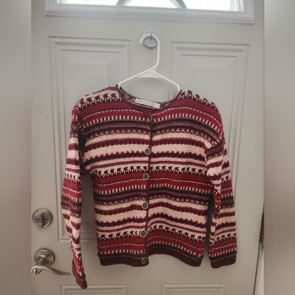 A Knitch Above Vintage Fair Isle Nordic Cottagecore Farmcore Grandma Cardigan